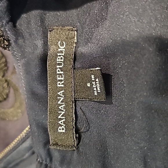 Banana Republic Navy Embroidered Jacquard Dress size 6 - Picture 6 of 7